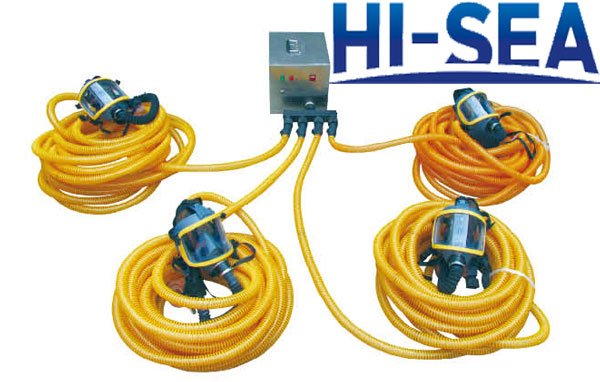 Breathing Apparatus with Long Tube for Multiple Users