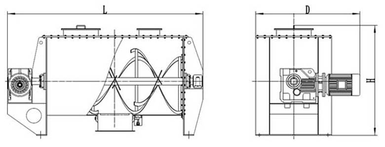 Horizontal Powder Ribbon Mixer