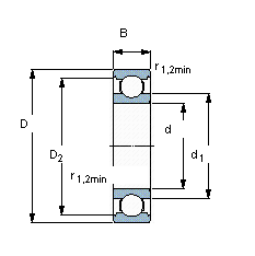 Large Single row deep groove ball bearings