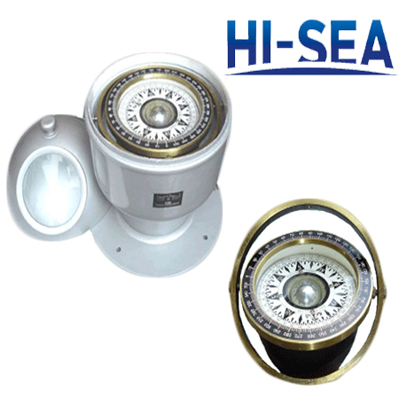 Brass Marine Compass with Aluminum Seat
