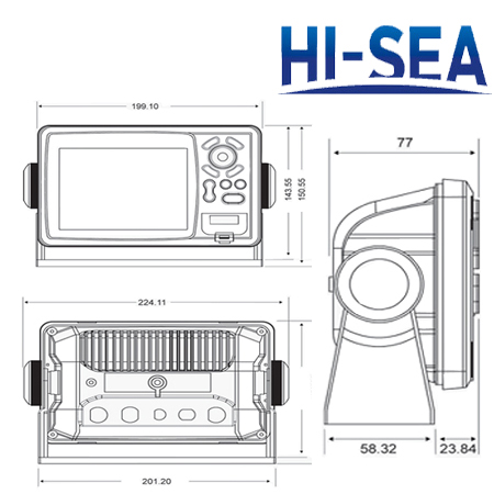 5.6-Inch HD Liquid Crystal Display Chartplotter
