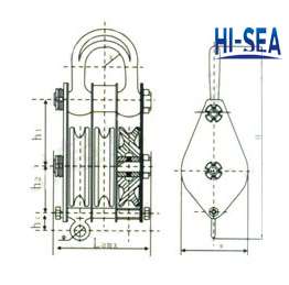 Three Wheels Pulley Block
