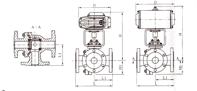 Electric  Threeway Control Ball Valve