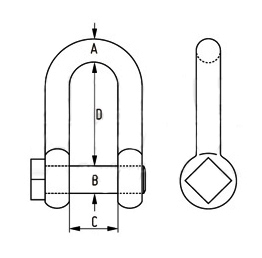 Forged Steel Trawling Shackle with Square Head Pin