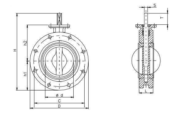 Flange type Butterfly Valve